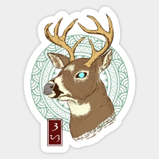 Deer - Black Sticker
